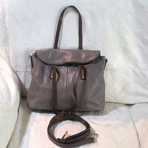 Elizabeth and James mid-grey flap "cynnie" satchel